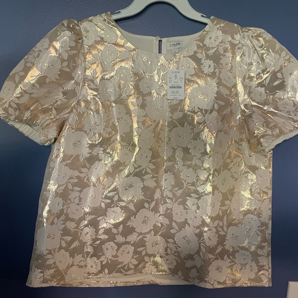 J. Crew Women's Gold Floral Blouse